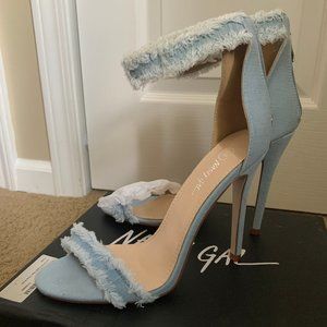 Nasty Gal "A Fray To Remember" Denim Heels